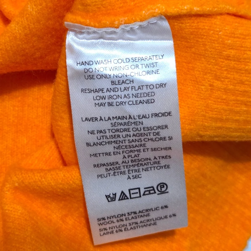 Free People Luna Slouchy Soft Wool Blend Sweater Marigold Orange Oversized Small
